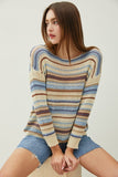 Be Cool Be Cool Vintage Autumn Striped Breezy Sweater - Little Miss Muffin Children & Home