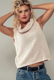 Urban Daizy Hailee Cowl Neck Sleeveless Crochet Sweater