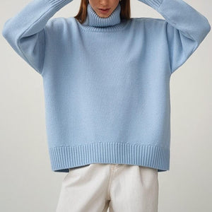 Rosa Clothing Comfortable And Versatile Sweater in Sky Blue