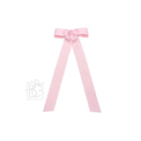 Beyond Creations 4.5" Flat Bow with 7" Streamers on Alligator Clip in Light Pink