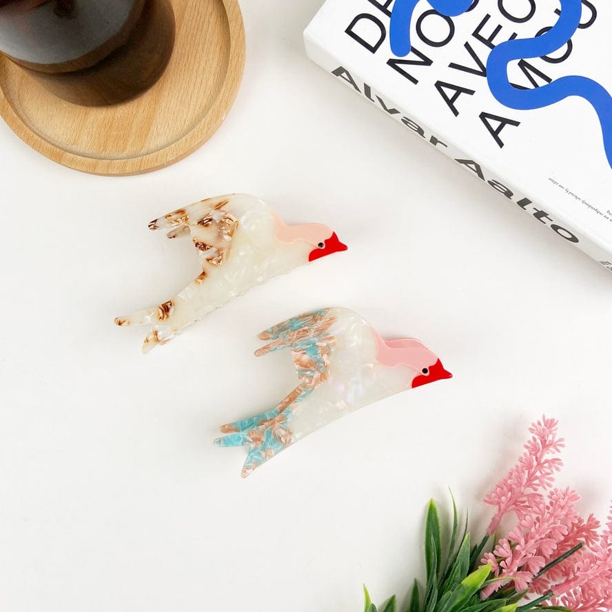 The Diva Soap Acetate Swallow Hair Claw Clip Animal Bird in Brown - Little Miss Muffin Children & Home