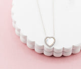 Cherished Moments Sterling Silver Mother of Pearl Heart 14" Necklace