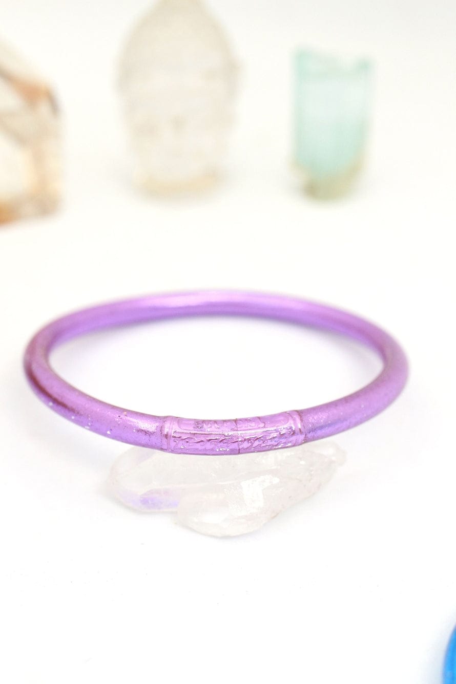 Single Rainbow Thai Buddhist Temple Bracelet, Mantra Bangle, Violet