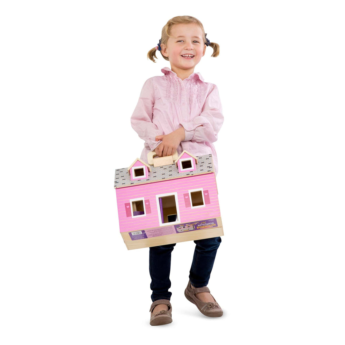 Melissa & Doug Wooden Fold & Go Mini Dollhouse - Little Miss Muffin Children & Home