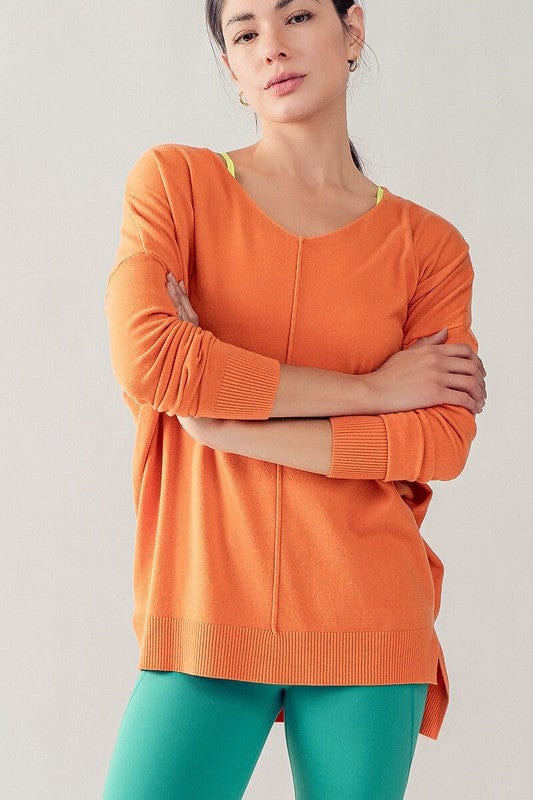 Urban Daizy Urban Daizy Anette Effortless Charm Tunic Top in Tangerine - Little Miss Muffin Children & Home