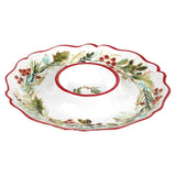 Certified International "Christmas Gatherings" Melamine 14.5" Chip and Dip