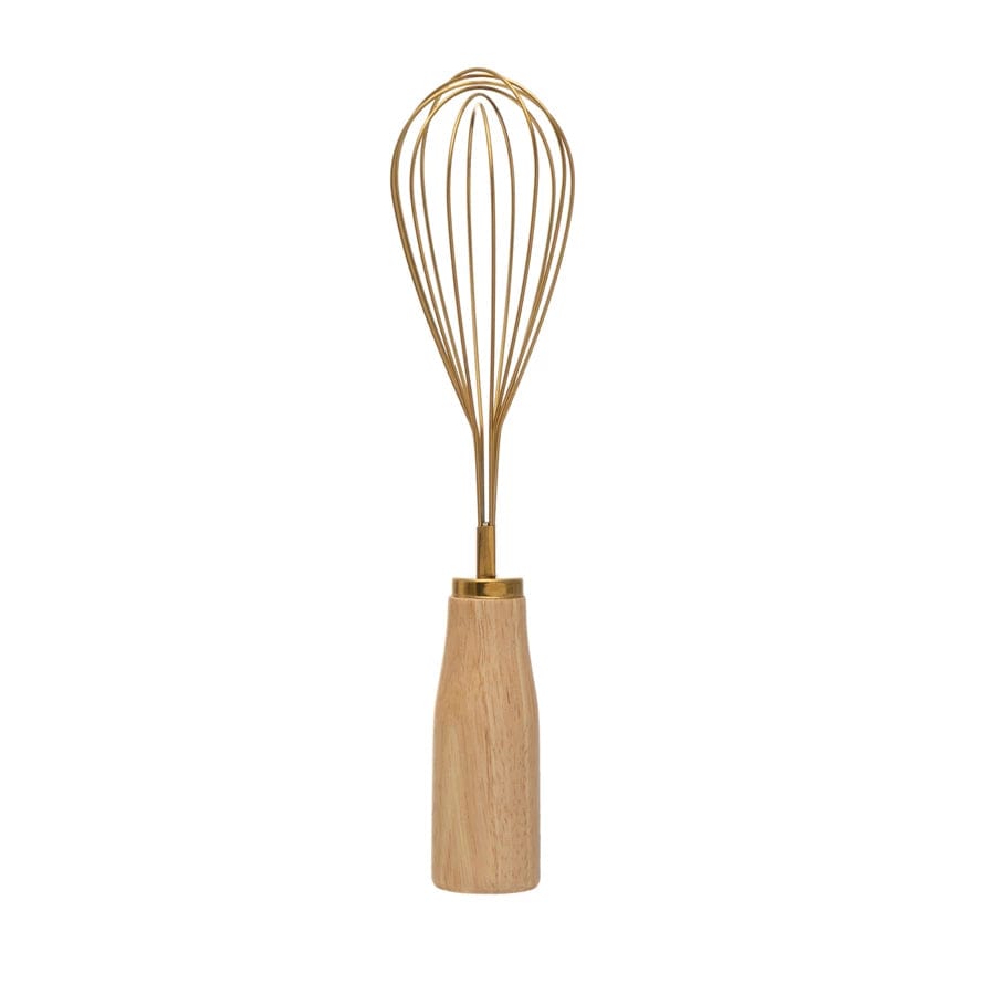 Bloomingville Bloomingville Stainless Steel Whisk with Wood Handle, Gold Finish - Little Miss Muffin Children & Home