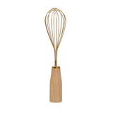 Bloomingville Stainless Steel Whisk with Wood Handle, Gold Finish