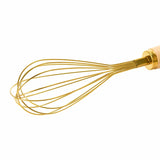 Bloomingville Stainless Steel Whisk with Wood Handle, Gold Finish