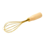 Bloomingville Stainless Steel Whisk with Wood Handle, Gold Finish