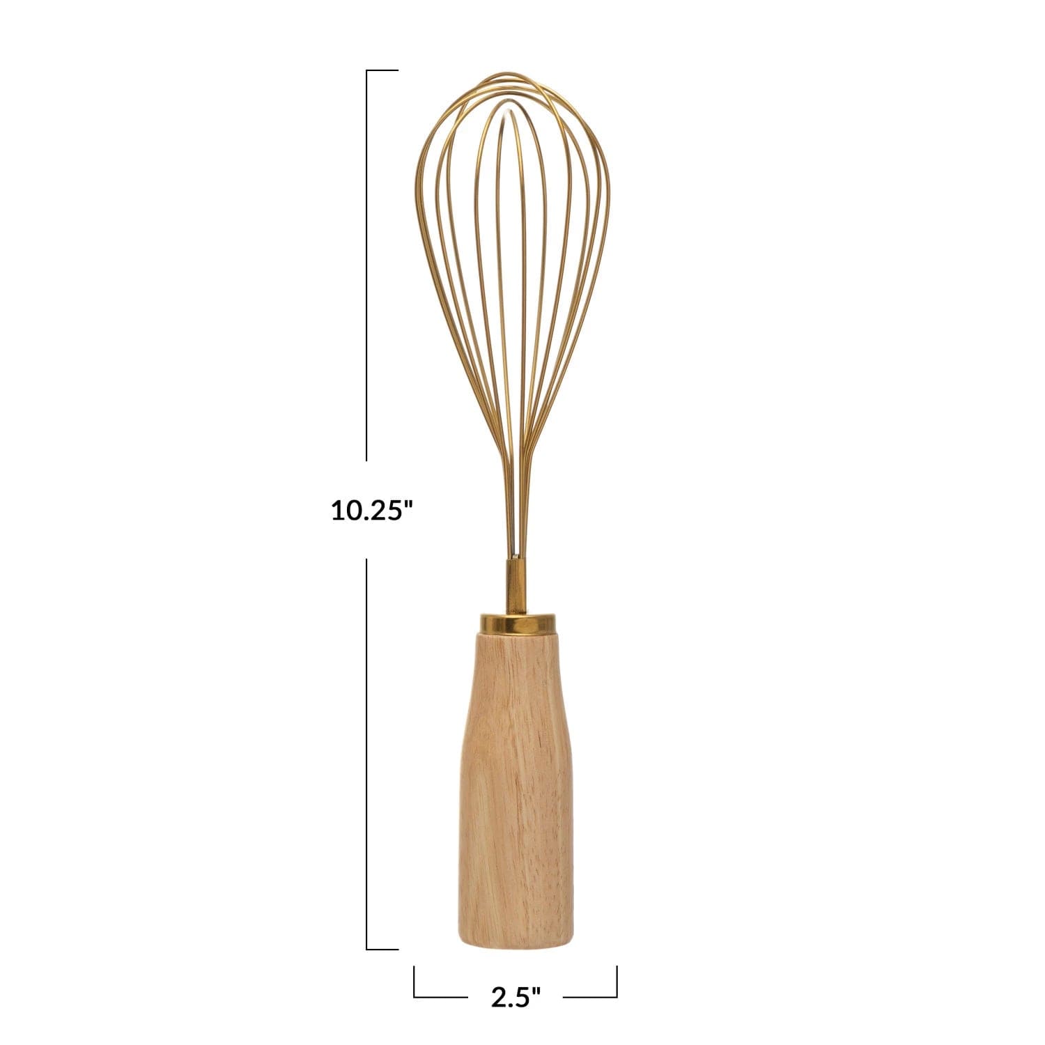 Bloomingville Bloomingville Stainless Steel Whisk with Wood Handle, Gold Finish - Little Miss Muffin Children & Home
