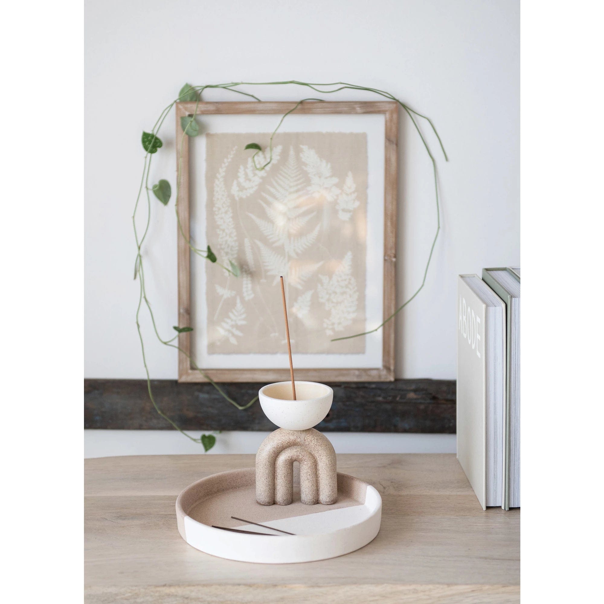 Bloomingville Bloomingville Two-Tone Stoneware Incense Burner Speckled Glaze - Little Miss Muffin Children & Home