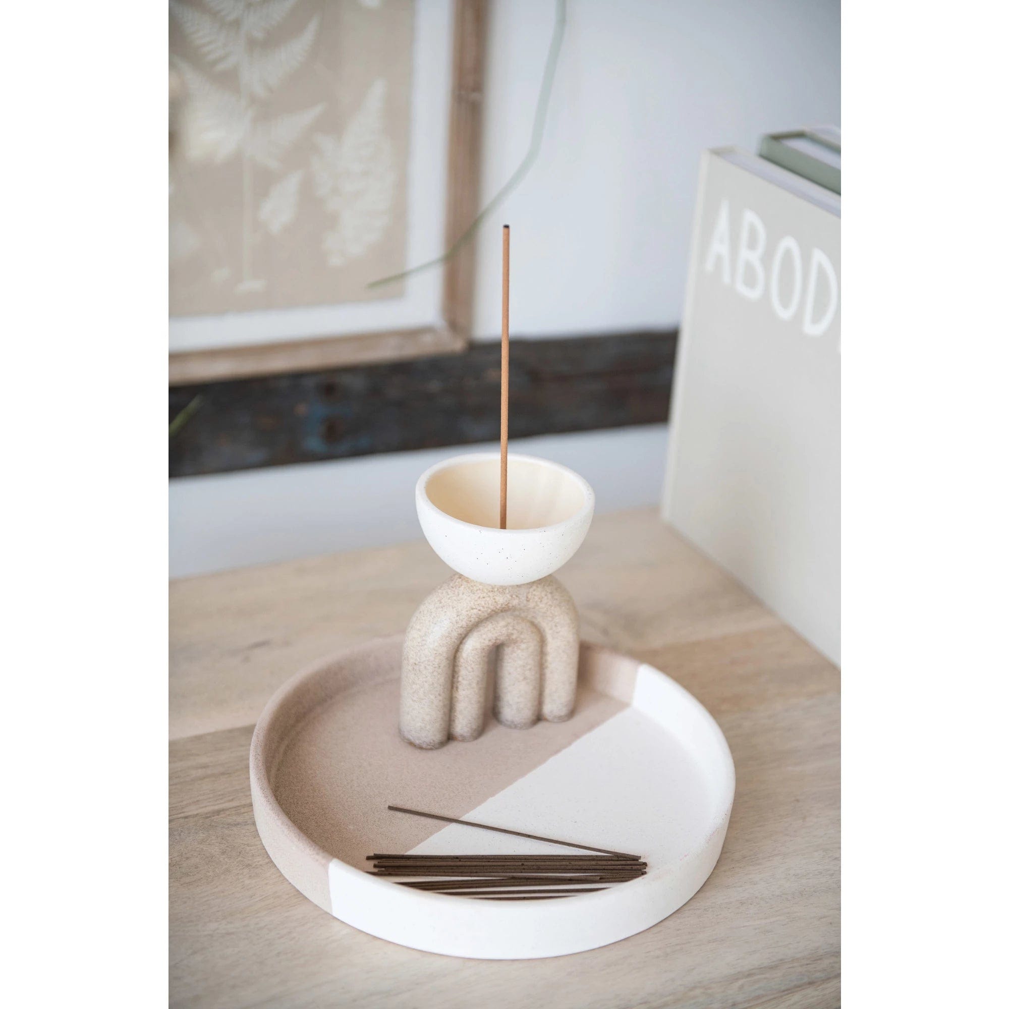 Bloomingville Bloomingville Two-Tone Stoneware Incense Burner Speckled Glaze - Little Miss Muffin Children & Home