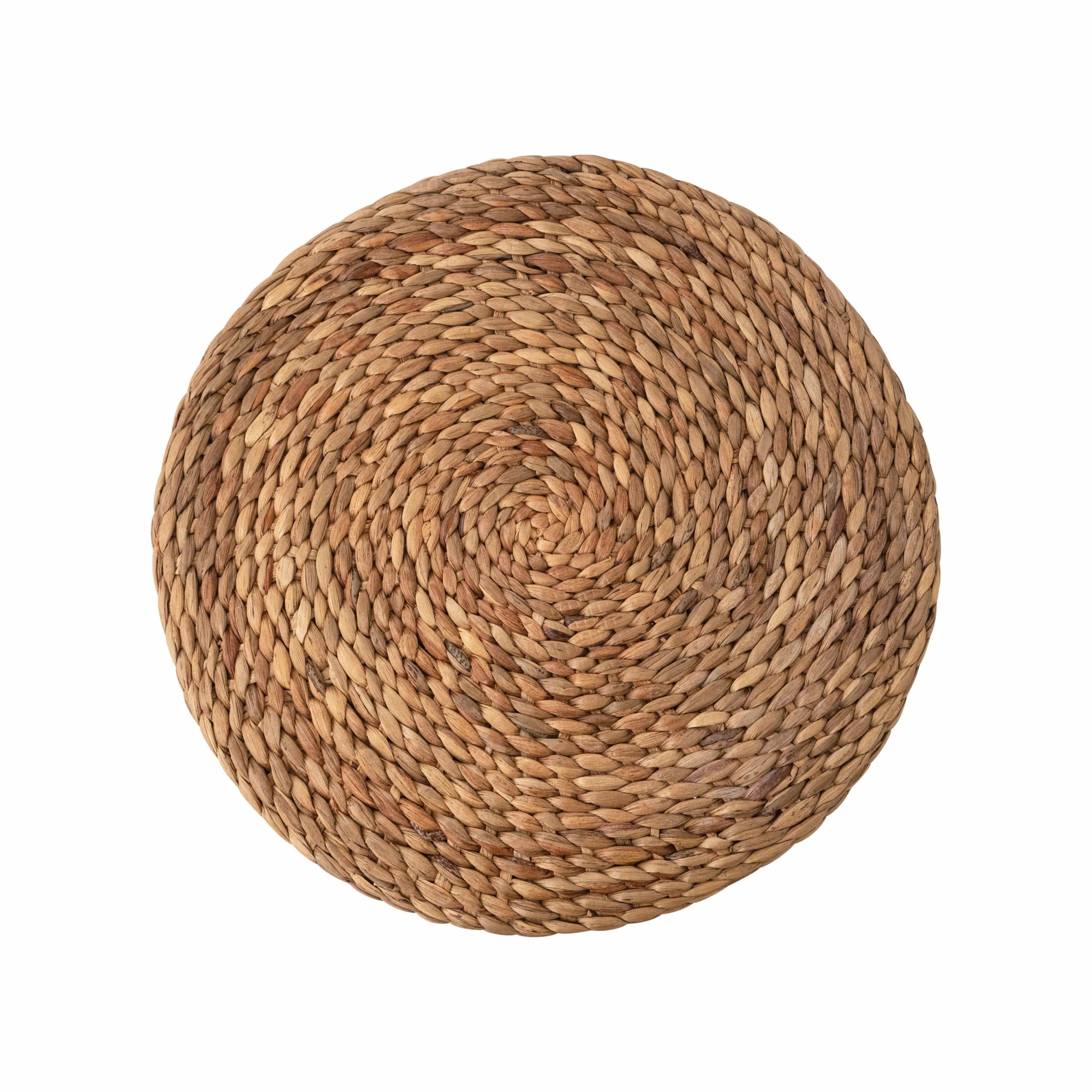 Bloomingville Bloomingville Hand-Woven Water Hyacinth & Teakwood Stool, Natural - Little Miss Muffin Children & Home