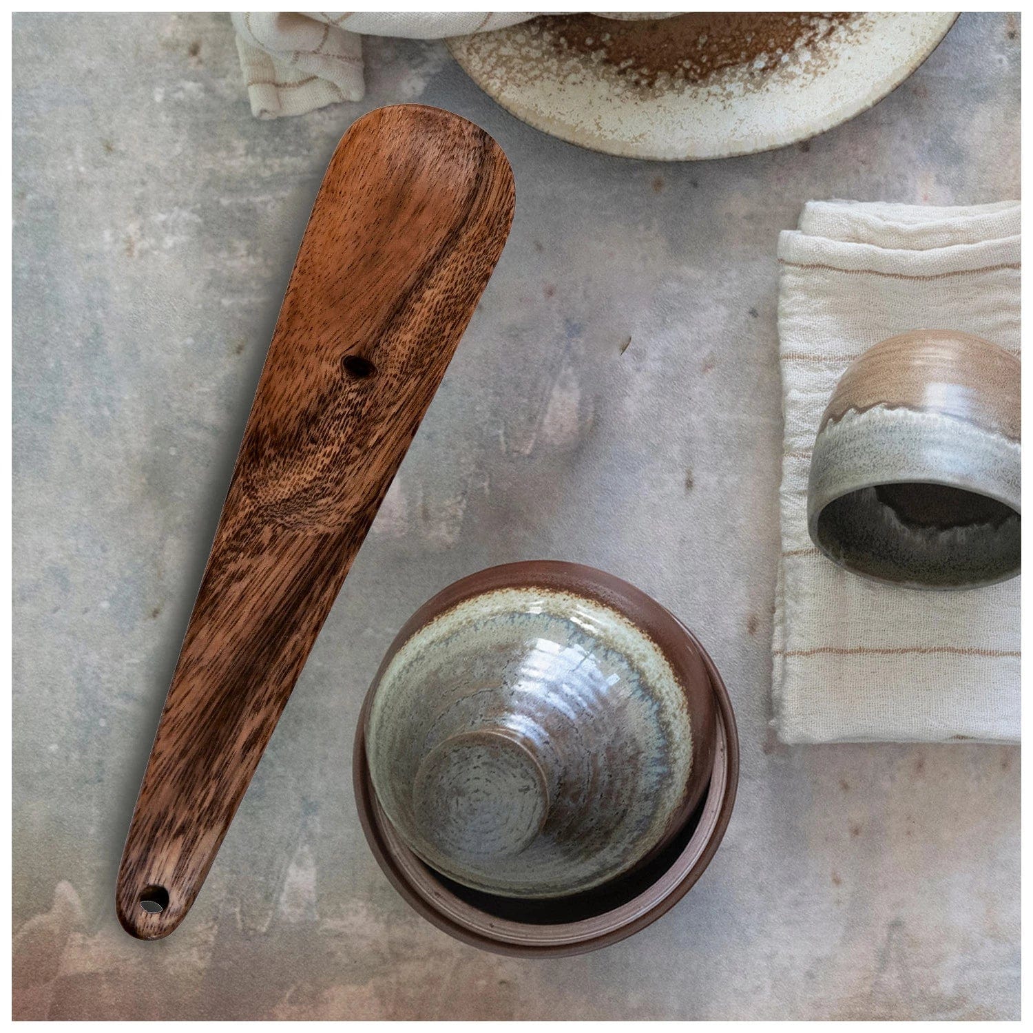 Bloomingville Bloomingville Hand-Carved Acacia Wood Scoop, Natural - Little Miss Muffin Children & Home