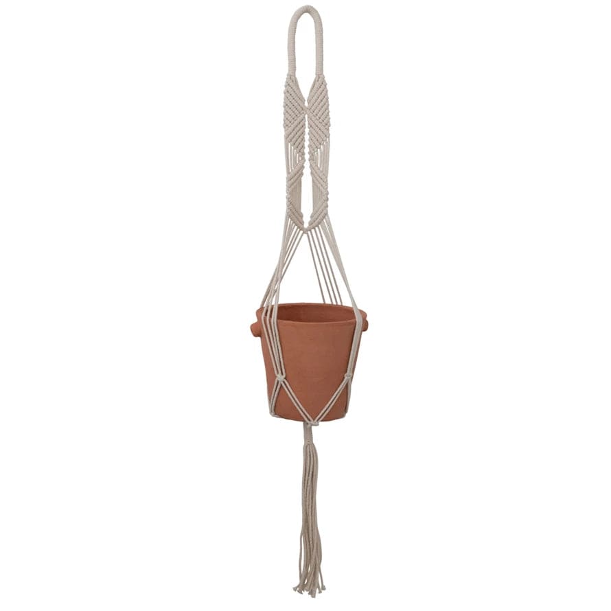 Bloomingville Bloomingville Hand-Woven Cotton Macrame Plant Hanger - Little Miss Muffin Children & Home