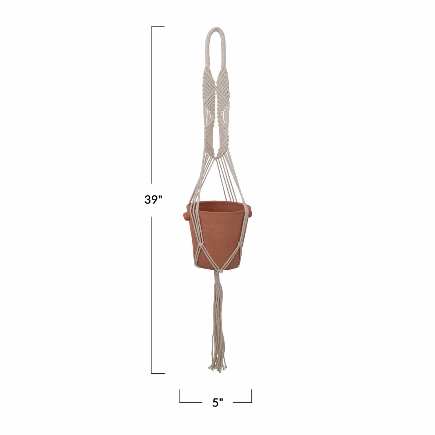 Bloomingville Bloomingville Hand-Woven Cotton Macrame Plant Hanger - Little Miss Muffin Children & Home