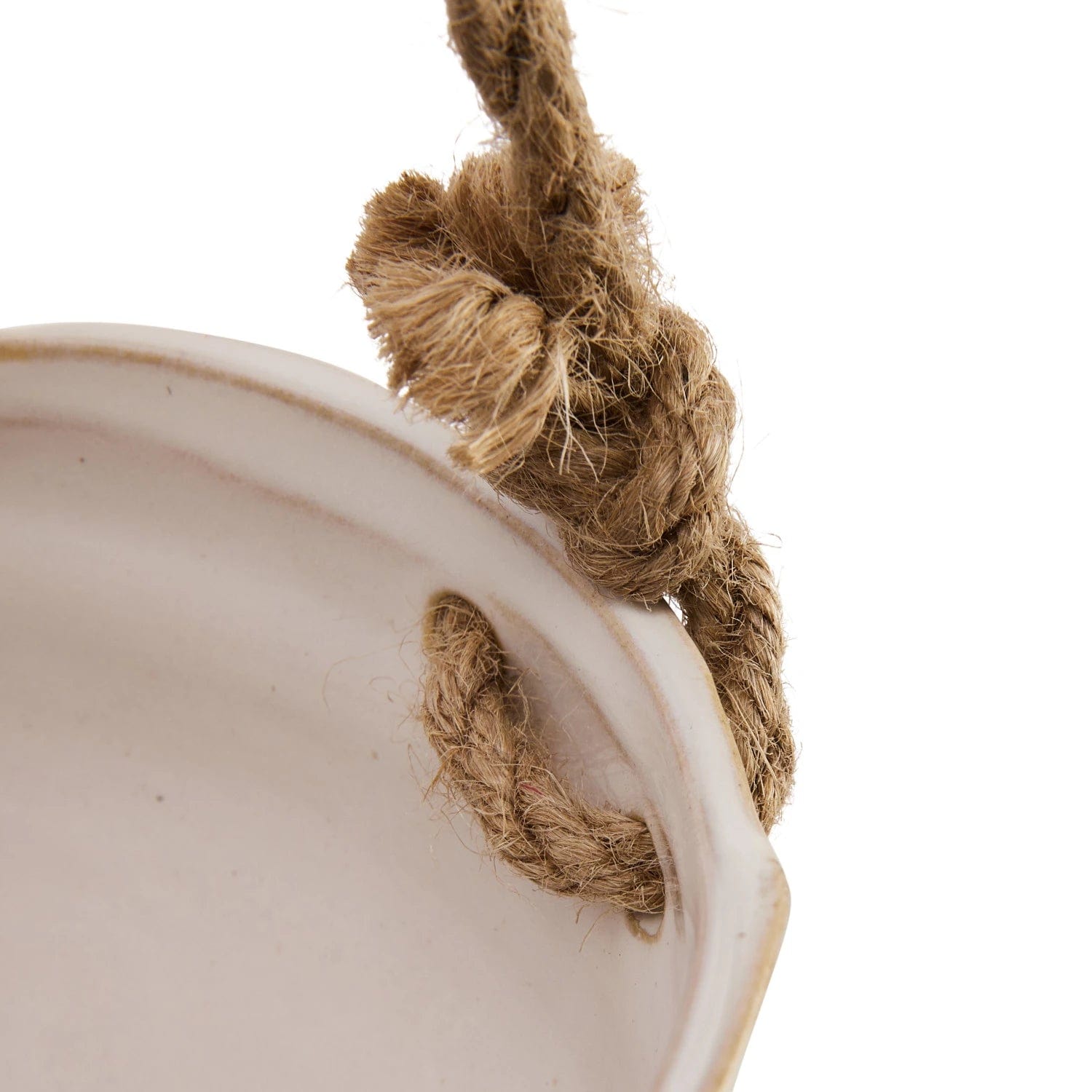 Bloomingville Bloomingville Hanging Stoneware Planter with Jute Rope Hanger & Wood Beads - Little Miss Muffin Children & Home