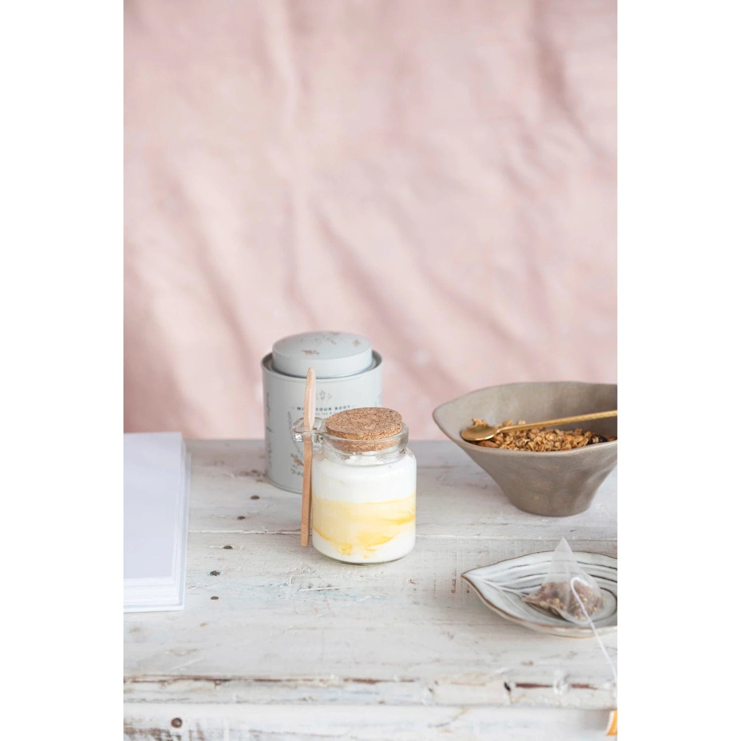 Bloomingville Bloomingville Glass Jar With Cork Lid & Wood Spoon - Little Miss Muffin Children & Home