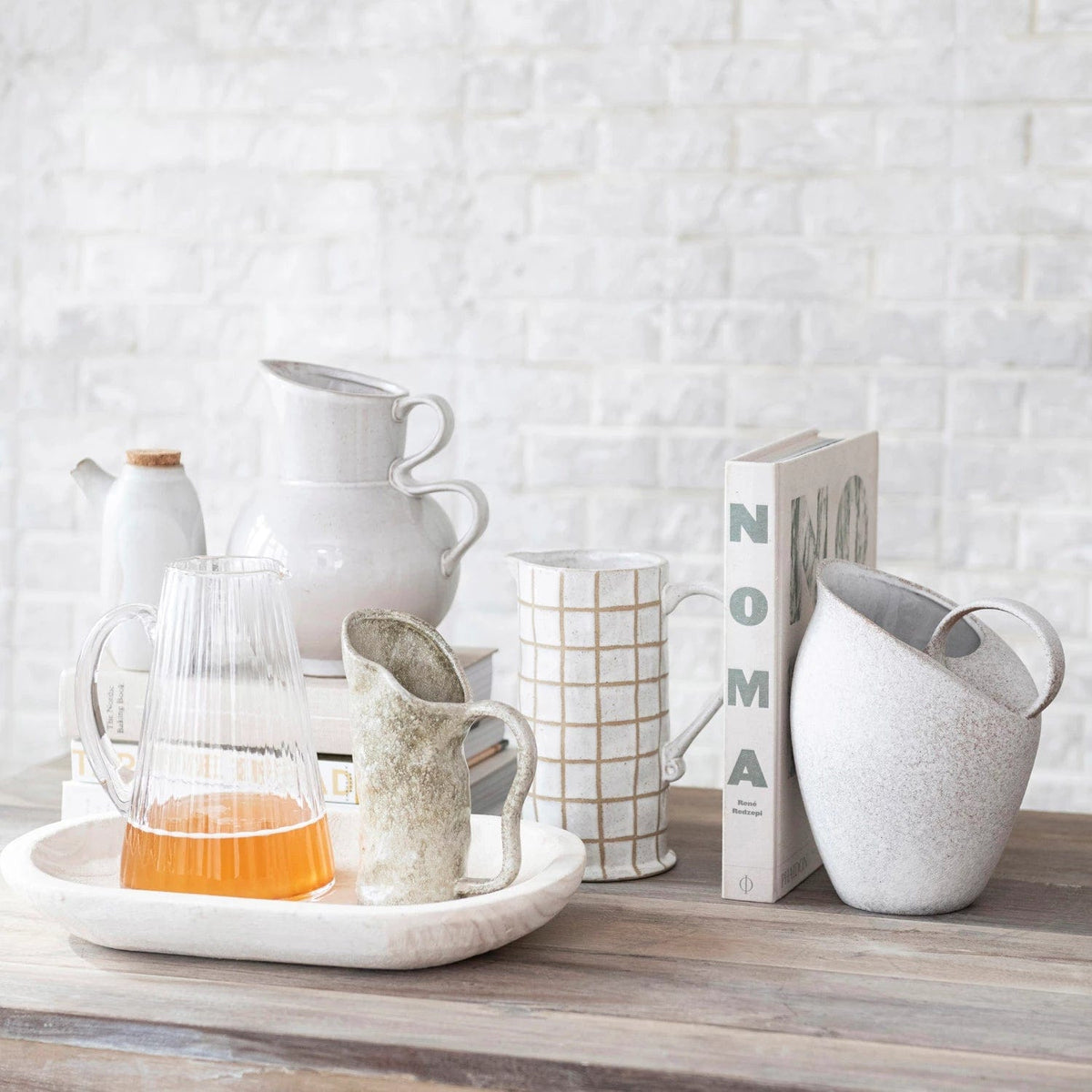 Bloomingville Bloomingville Stoneware Pitcher with Reactive Glaze - Little Miss Muffin Children & Home