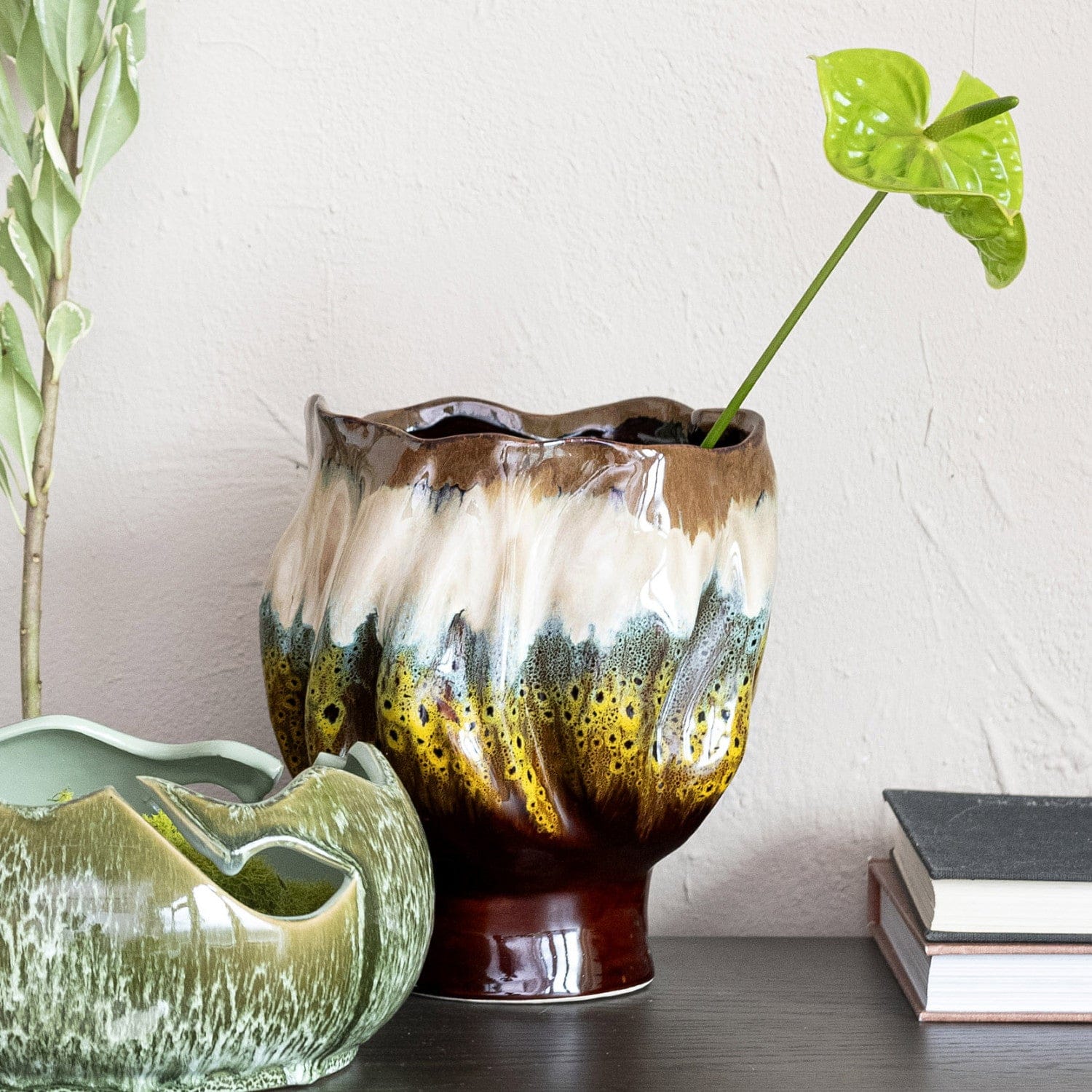 Stoneware Organic Shaped Planter/Vase (Each One Will Vary)