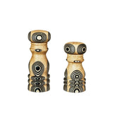 Bloomingville Wood Salt & Pepper Mills with Inlaid Circles Design