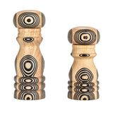 Bloomingville Wood Salt & Pepper Mills with Inlaid Circles Design