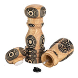 Bloomingville Wood Salt & Pepper Mills with Inlaid Circles Design