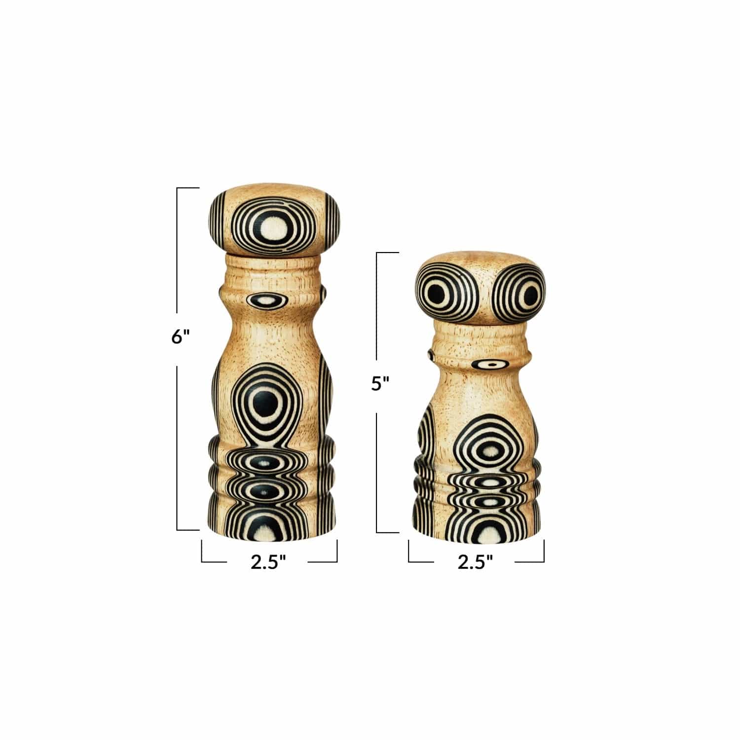 Bloomingville Bloomingville Wood Salt & Pepper Mills with Inlaid Circles Design - Little Miss Muffin Children & Home