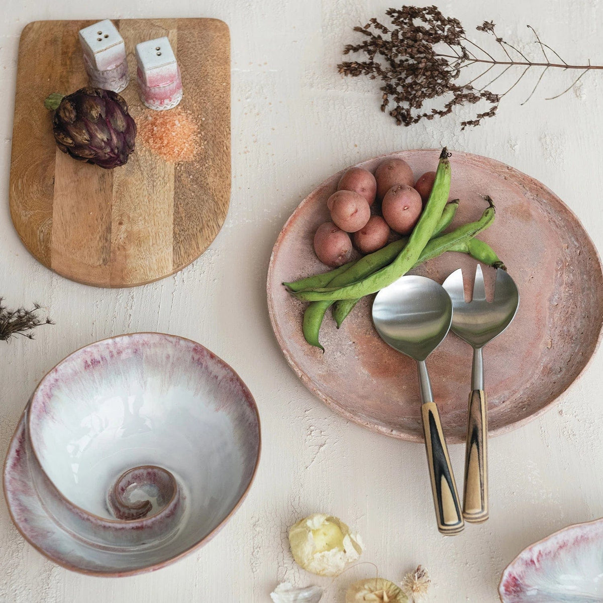 Bloomingville Bloomingville Natural & Black Stainless Steel Salad Servers with Mango Wood Handles - Little Miss Muffin Children & Home