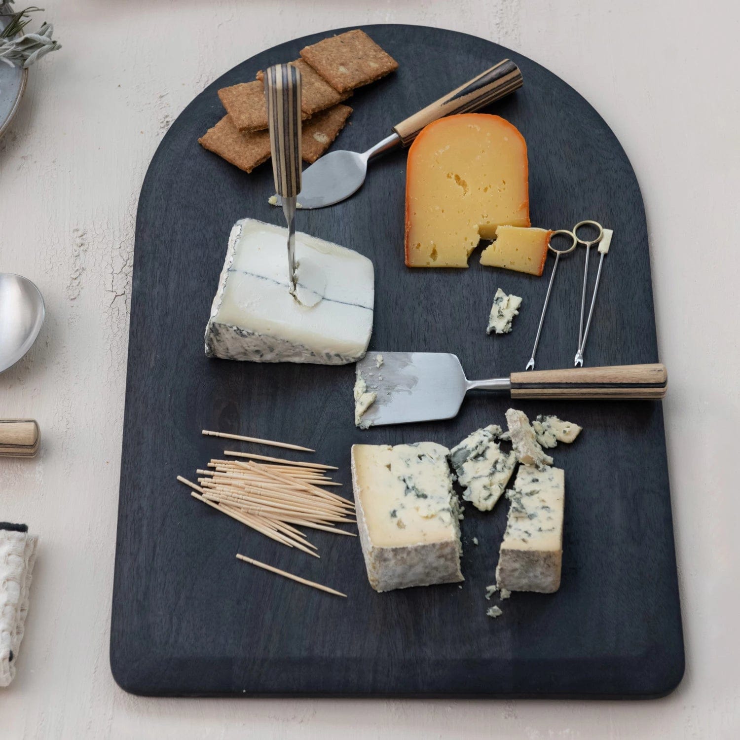 Bloomingville Bloomingville Stainless Steel Cheese Servers with Mango Wood Handles, Set 3 in Bag - Little Miss Muffin Children & Home