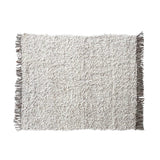 Bloomingville Woven New Zealand Wool Blend Shag Throw with Fringe