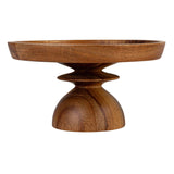 Bloomingville Stoneware Serving Dish on Acacia Wood Pedestal