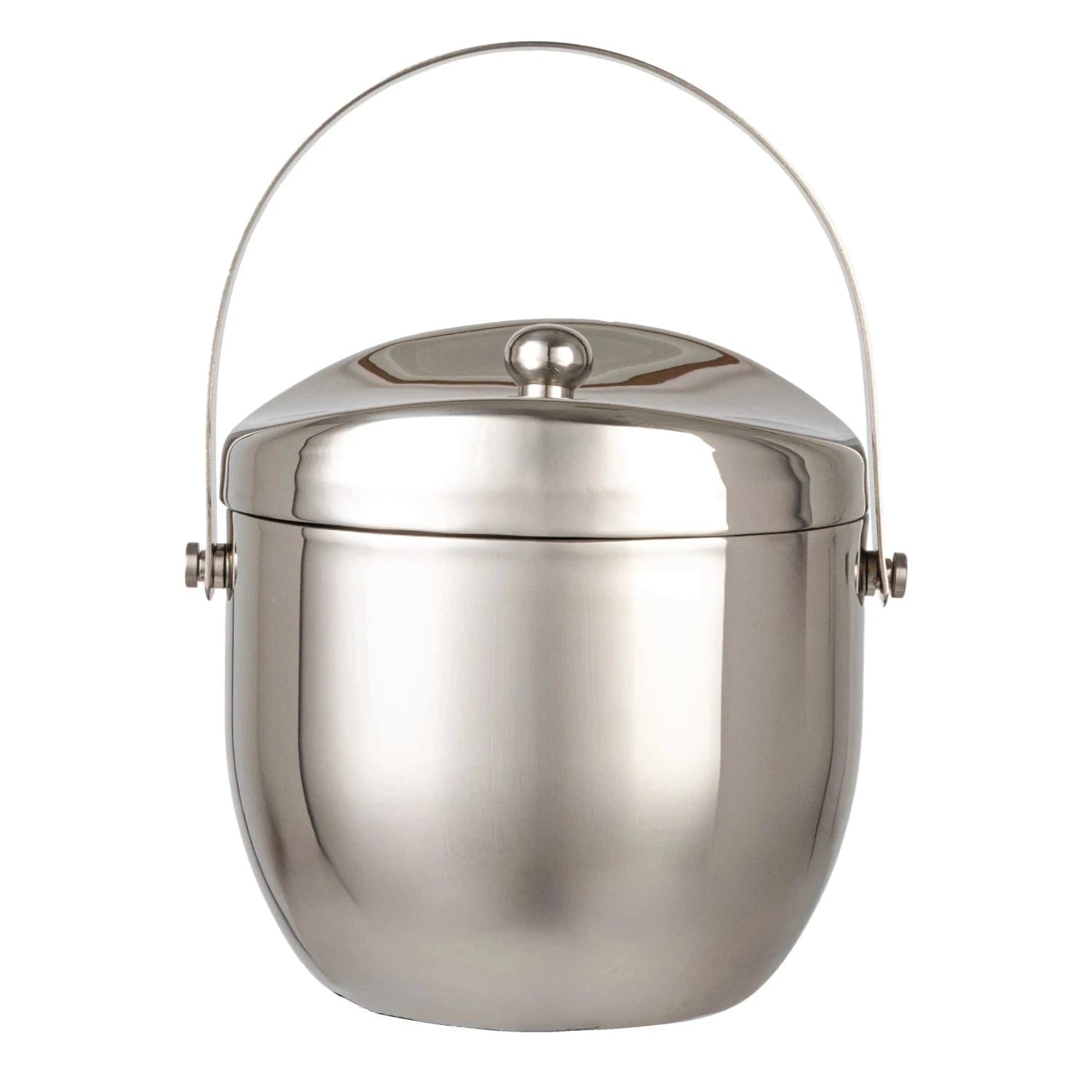 Bloomingville Stainless Steel Double-Wall Ice Bucket with Handle & Lid, 1 Quart - Little Miss Muffin Children & Home