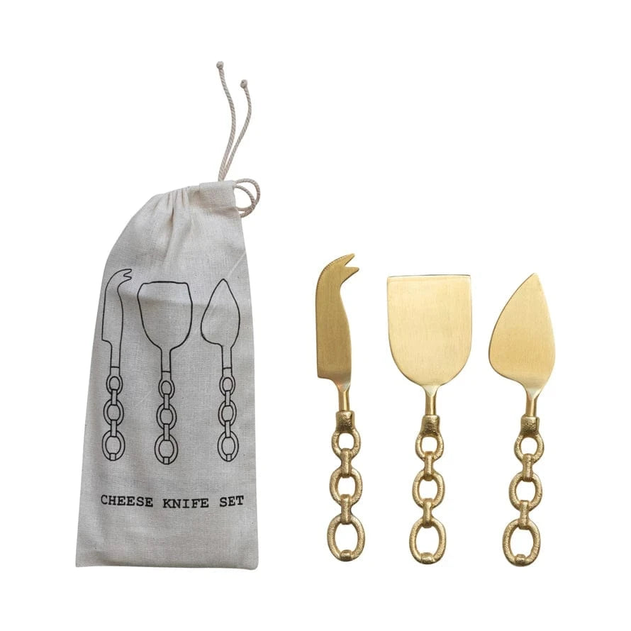 Bloomingville Cheese Servers with Chain Shaped Handles, 3PC Set - Little Miss Muffin Children & Home