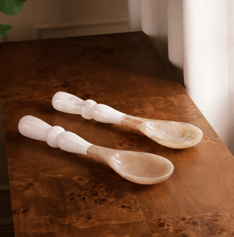 Beatriz Ball Alabaster Resin Salad Servers - Little Miss Muffin Children & Home