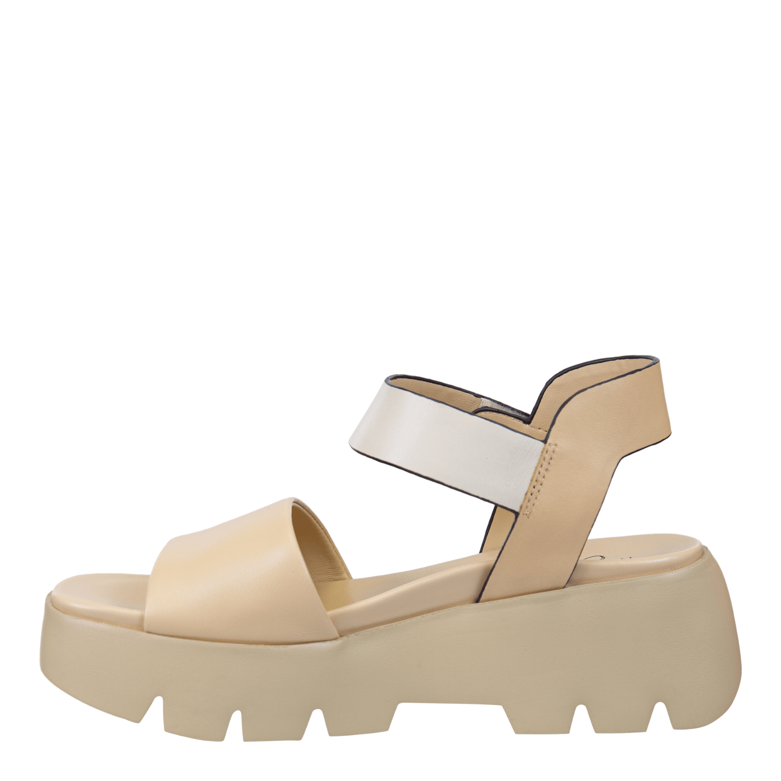 Naked Feet Naked Feet Alloy Leather Platform Ankle Sandal in Beige - Little Miss Muffin Children & Home
