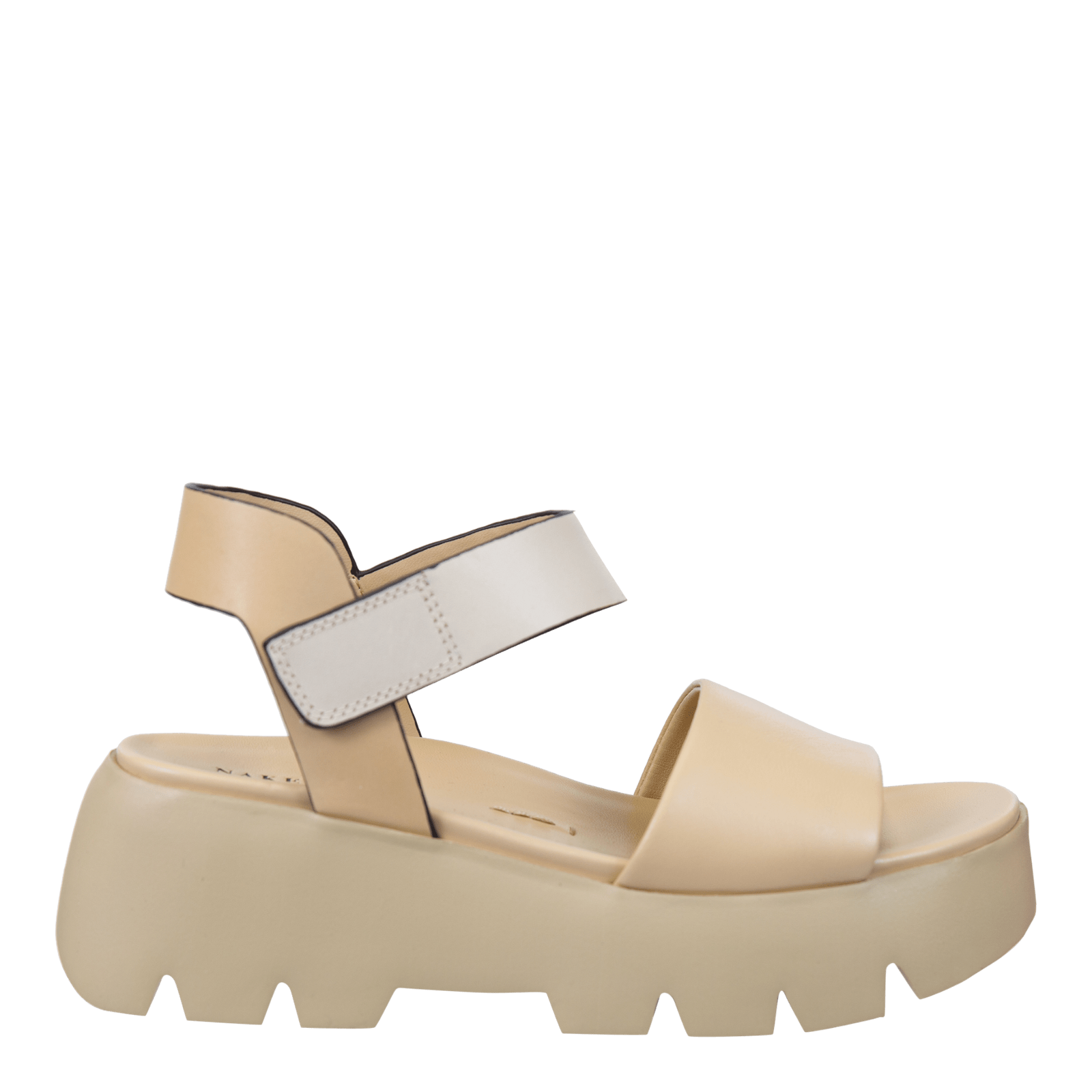 Naked Feet Naked Feet Alloy Leather Platform Ankle Sandal in Beige - Little Miss Muffin Children & Home