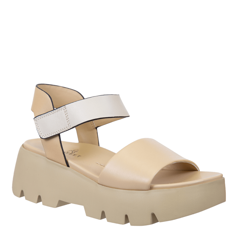 Naked Feet Naked Feet Alloy Leather Platform Ankle Sandal in Beige - Little Miss Muffin Children & Home