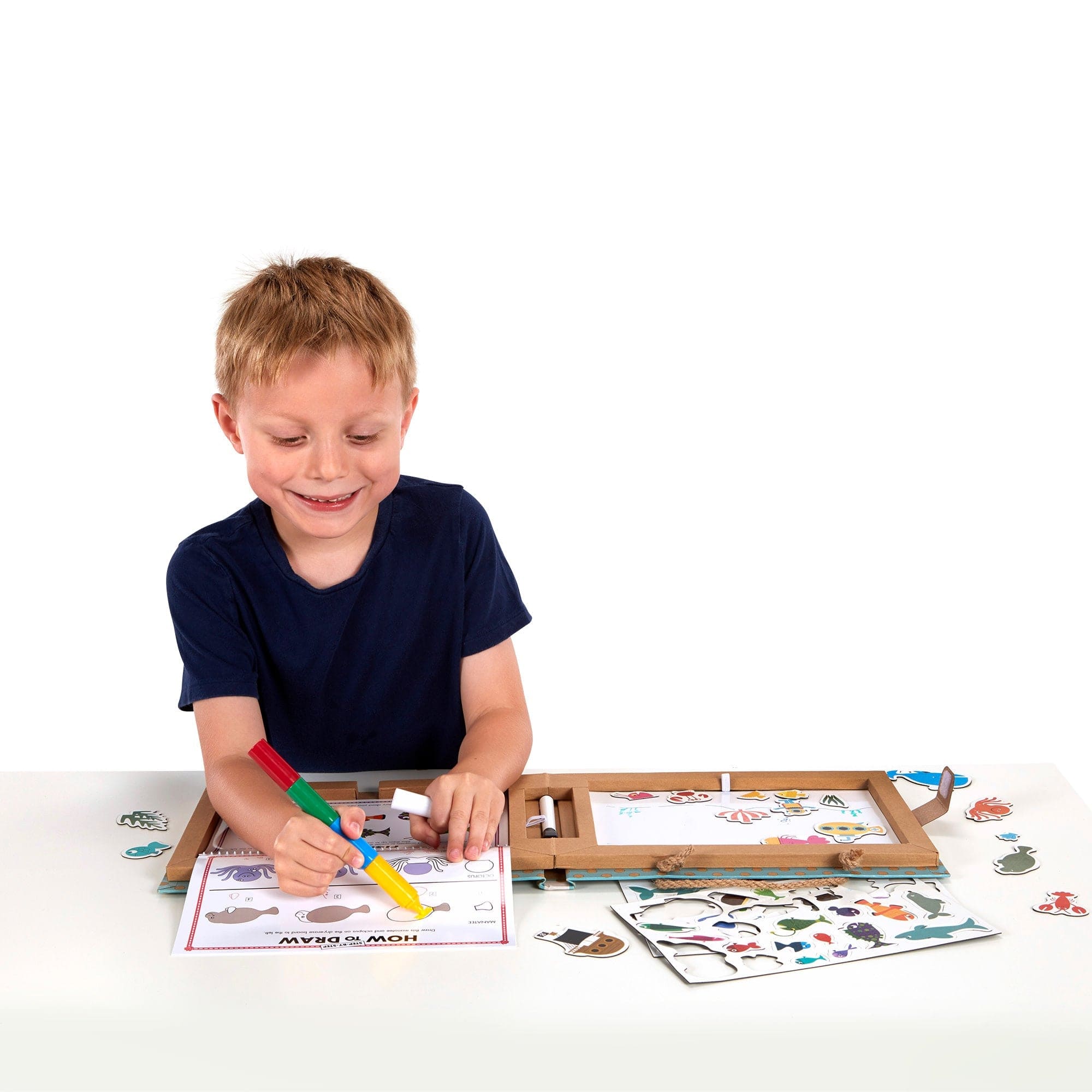 Melissa & Doug Melissa & Doug Natural Play: Play, Draw, Create Ocean Reusable Drawing & Magnet Kit - Little Miss Muffin Children & Home