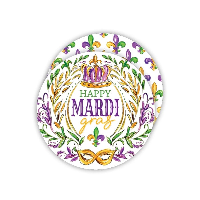 RosanneBeck Collections RosanneBeck Collections Happy Mardi Gras Crown Round Coasters - Little Miss Muffin Children & Home