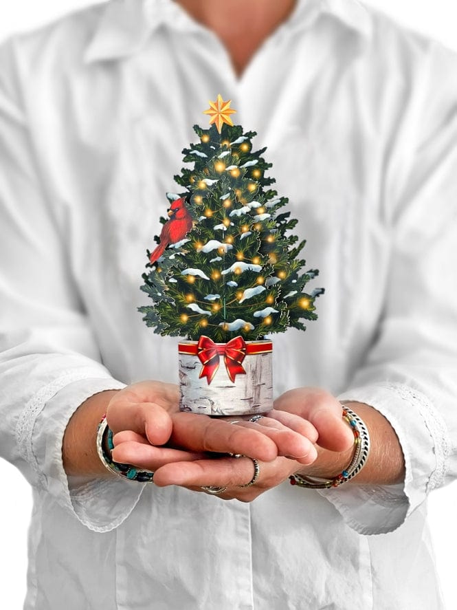 FreshCut Paper FreshCut Paper Merry Mini Tree Pop-Up Greeting Card - Little Miss Muffin Children & Home