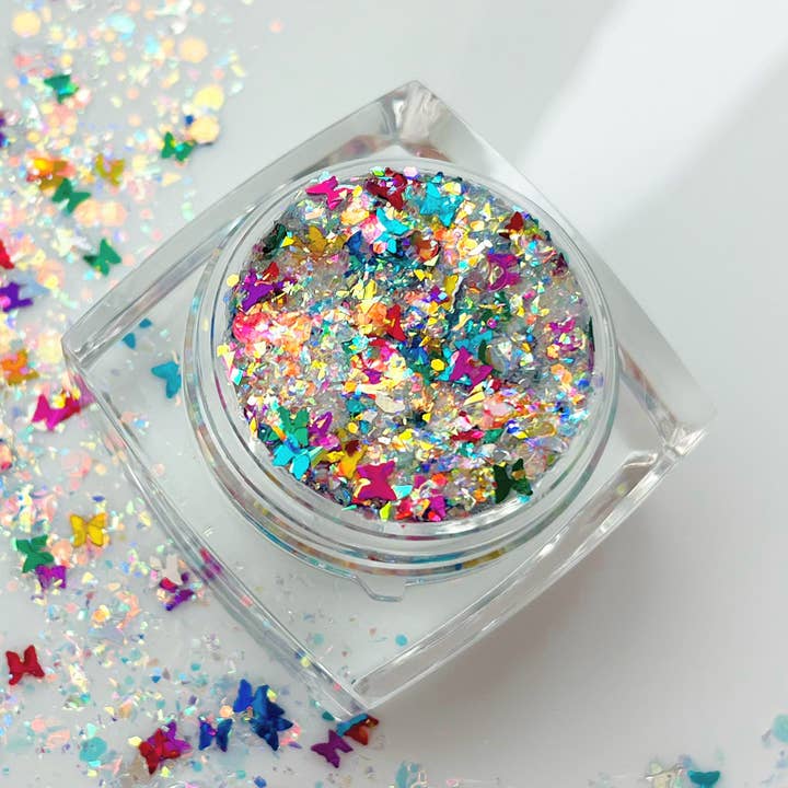 Nola Glitter Goddess Iridescent Rainbow Butterfly Face and Body Glitter - Little Miss Muffin Children & Home