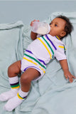 Mardi Gras Creations White Infinity Infant Onesie Short Sleeve