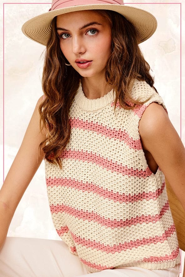 La Miel La Miel Lightweight Striped Sleeveless Sweater - Little Miss Muffin Children & Home