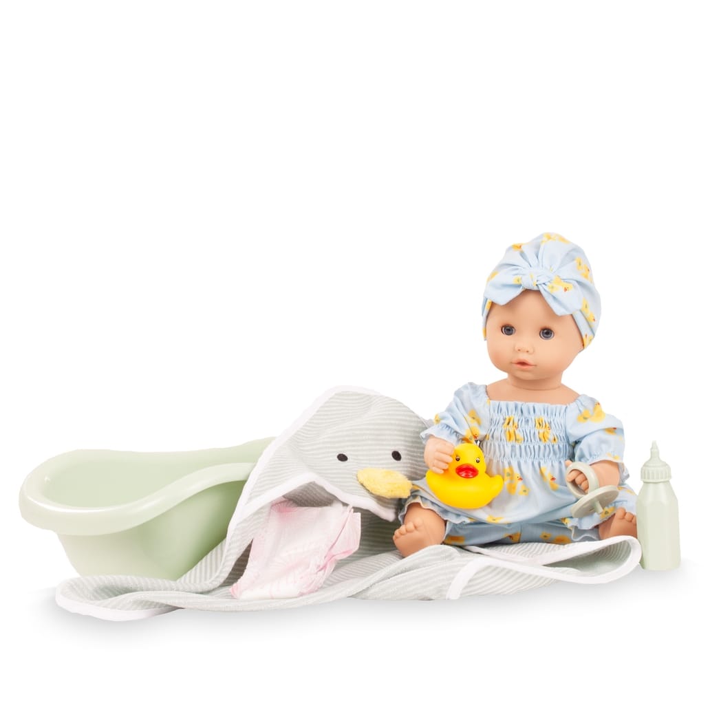 Gotz Sleepy Aquini Little Duck 13" Soft Bath Baby Doll Set