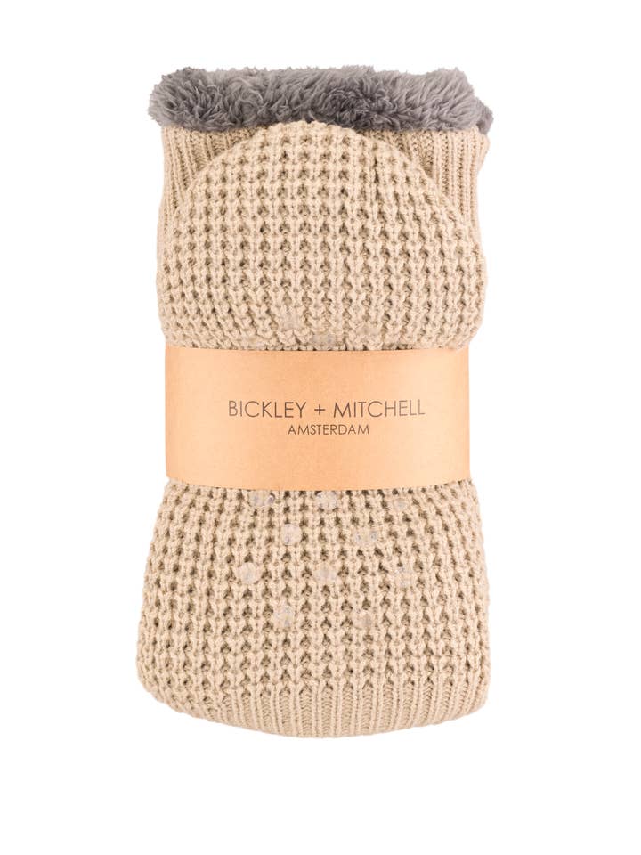 Bickley + Mitchell Amsterdam Lined Slipper Socks Sand - Little Miss Muffin Children & Home