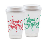 Natalie Chang Merry Christmas with Polka Dots To-Go Coffee Cups, 5 Green & 5 Red