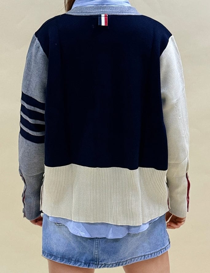 Sweetkama Sweetkama Splice V-Neck Cardigan - Little Miss Muffin Children & Home