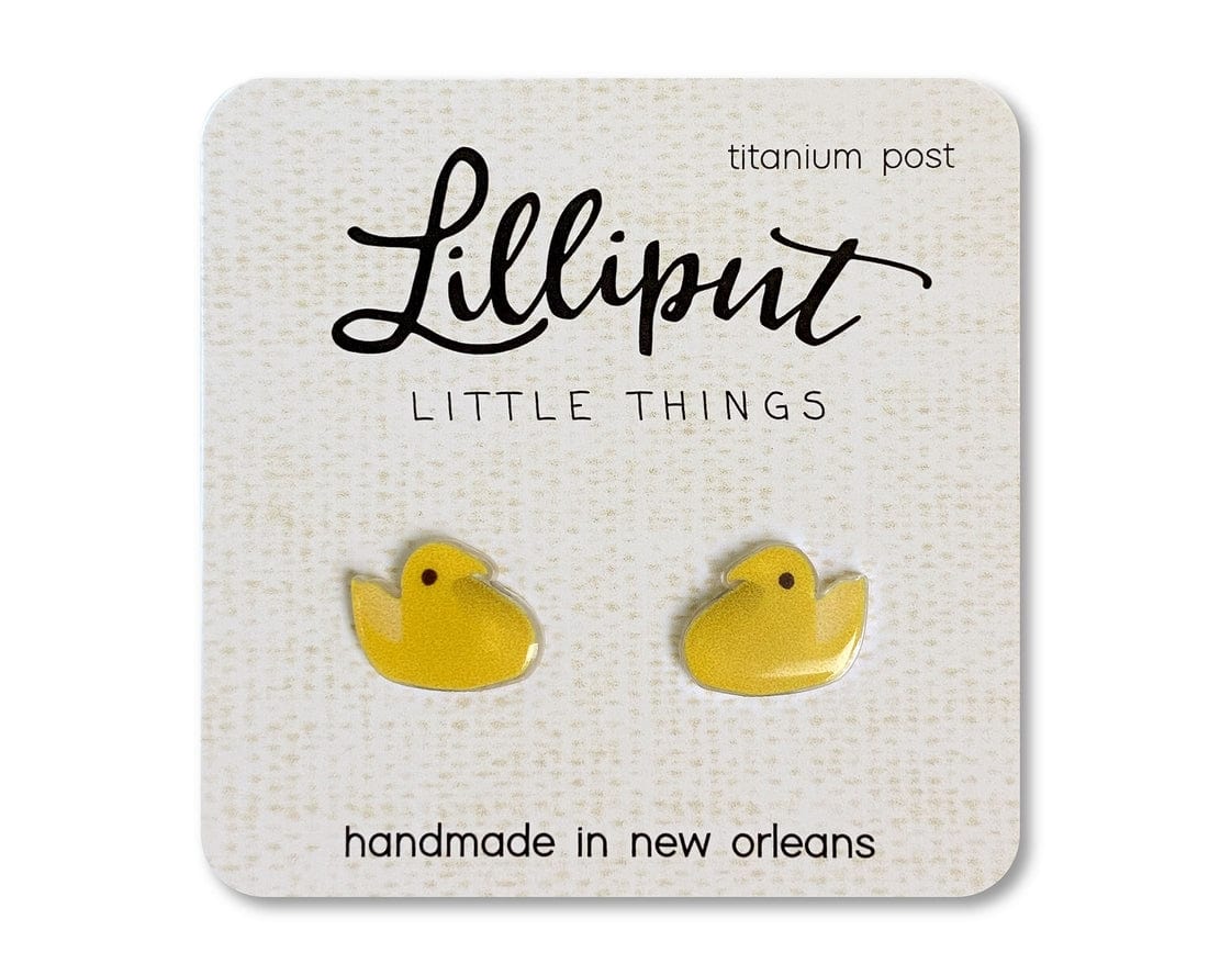 Lilliput Little Things Lilliput Little Things Easter Marshmallow Yellow Chick Earrings - Little Miss Muffin Children & Home